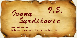 Ivona Šurdilović vizit kartica
